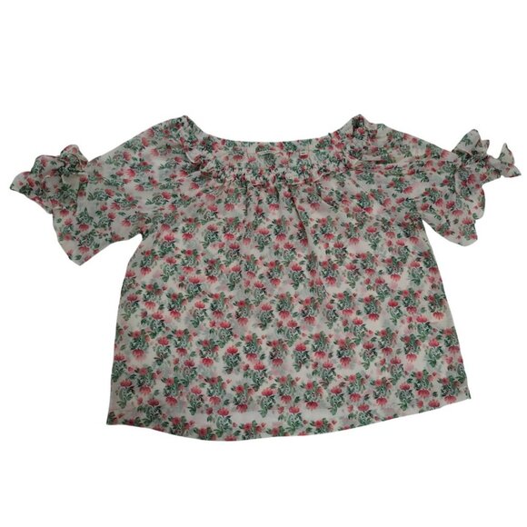 Floral Off-The-Shoulder Top With Ruffled Sleeves By Max Studio London. - Picture 1 of 7